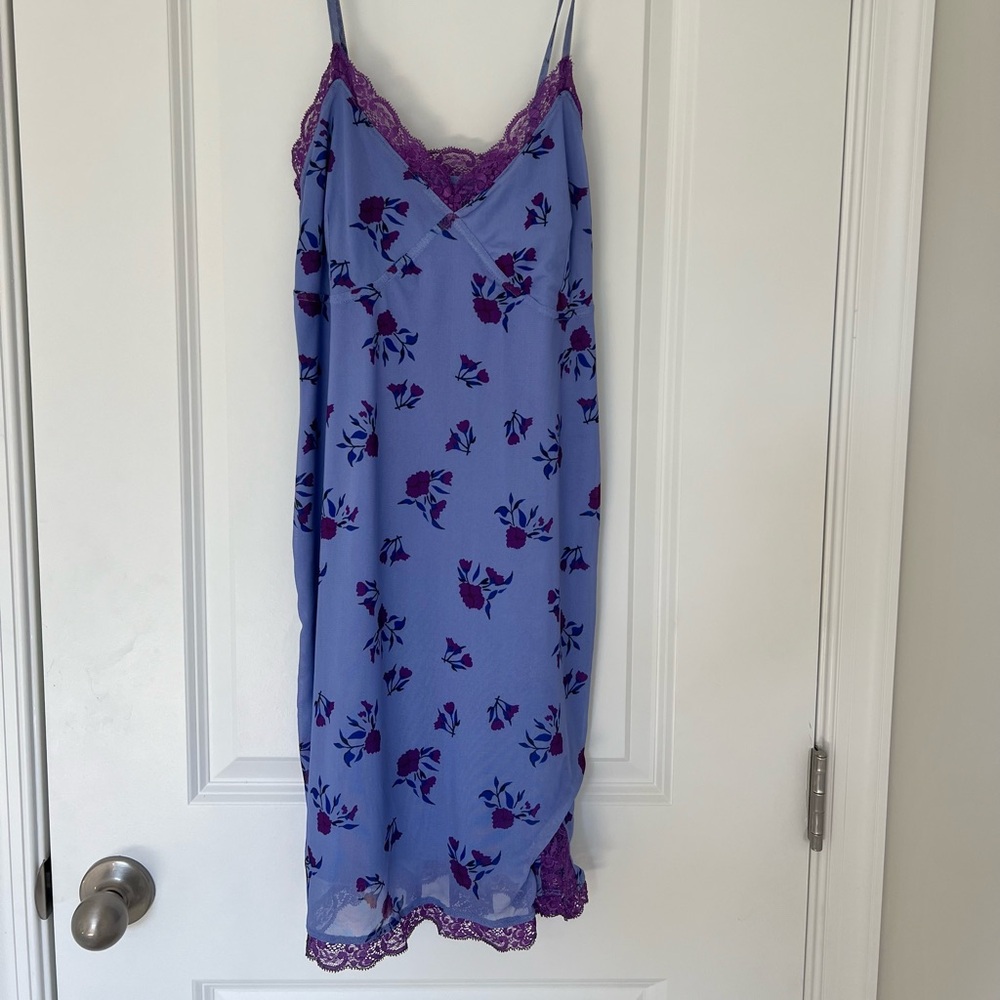 Purple Floral Lace Dress